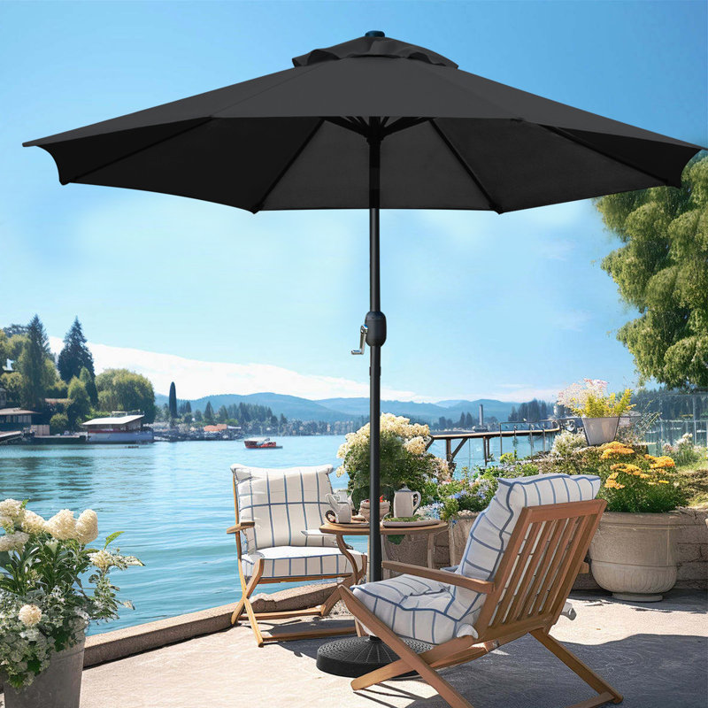 Parasol de marché inclinable 108 pi Jaenis, Noir