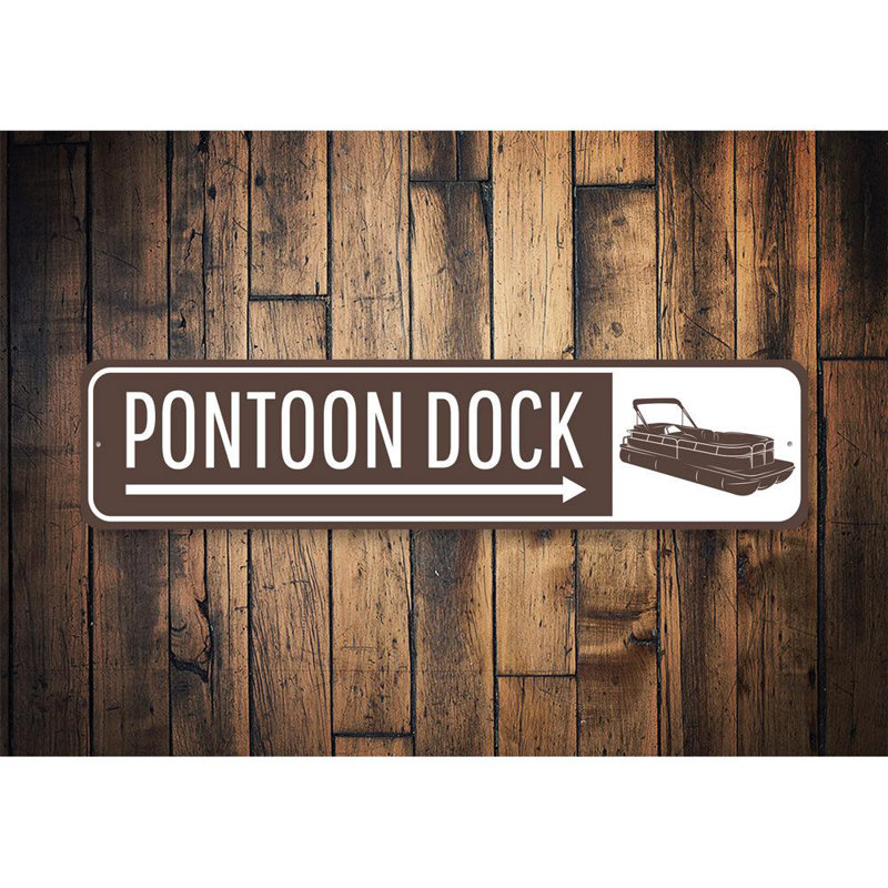 Enseigne ponton en aluminium, H 4 po x l 18 po x P 0,04 po