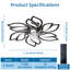Ventilateur de plafond 25,5 po avec lumières, télécommande 3 températures de couleur, ventilateur à 6 vitesses-33302537