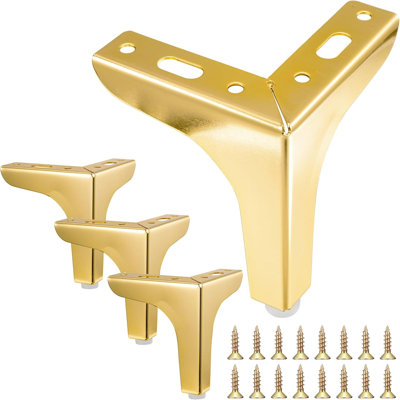 Heavy Duty Metal Furniture Legs With Anti-Slip Pads, 6-Inch Replacement Legs For DIY Projects, Durable And Easy To Install