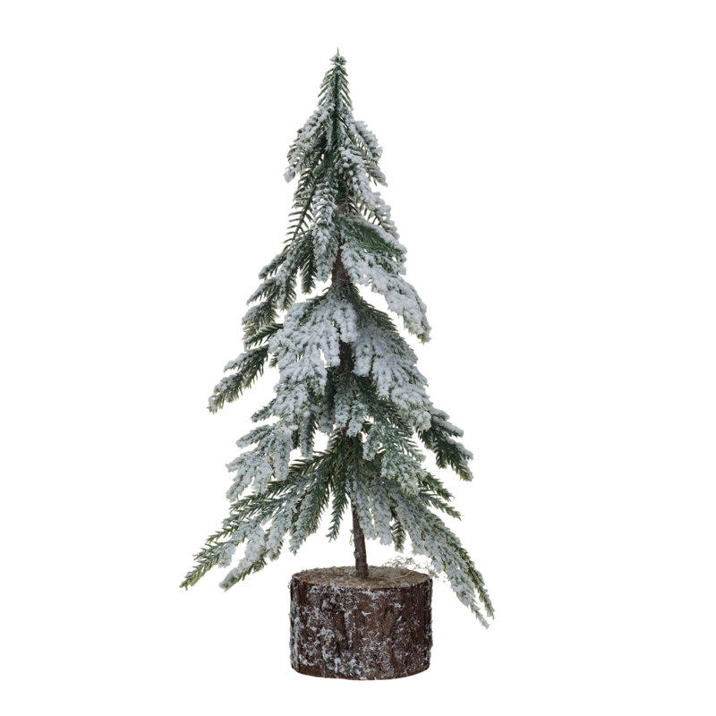 Faux sapin avec base et finition neige