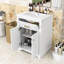 Meuble-lavabo de salle de bain avec lavabo en céramique intégré, tiroir basculant et tablettes réglables-1023306976