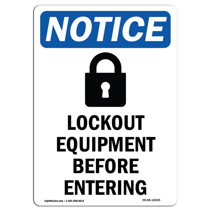 Lockout Equipment Before Sign with Symbol