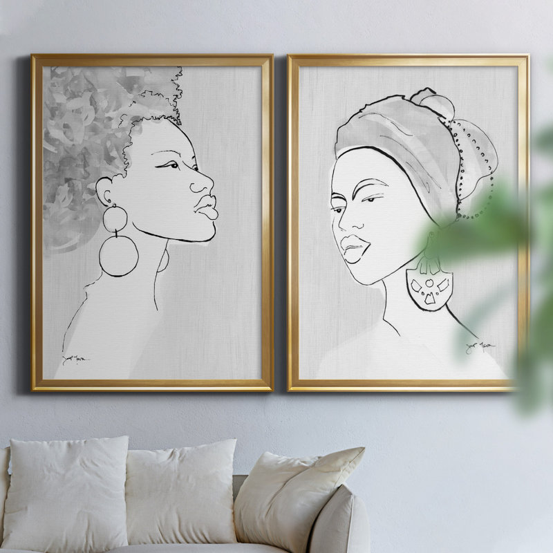 «Born This Way», ensemble de 2 reproductions d'art, H 18,5 po x l 49 po x P 1,5 po, Toile encadrée dorée, Pas de tapis
