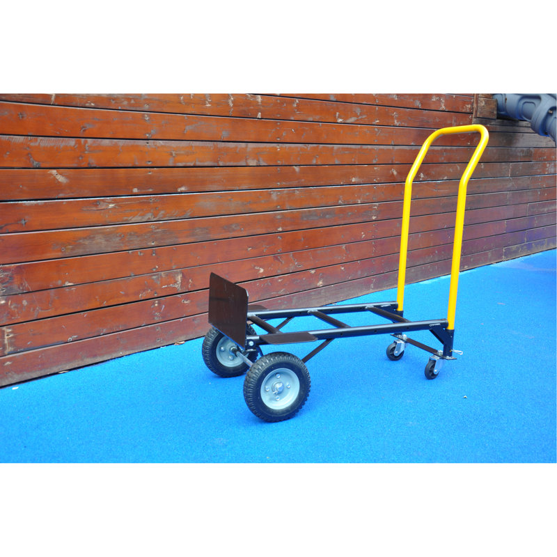 Chariot à main double chariot à 2 roues et chariot à pousser à 4 roues avec roues pivotantes Chariot à plateforme robuste d'une capacité de 330 lb pour le déplacement / entrepôt / jardin / épicerie