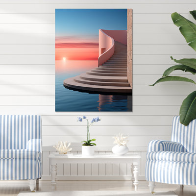 «Sunset Coastal Architecture Serenity II», reproduction sur toile