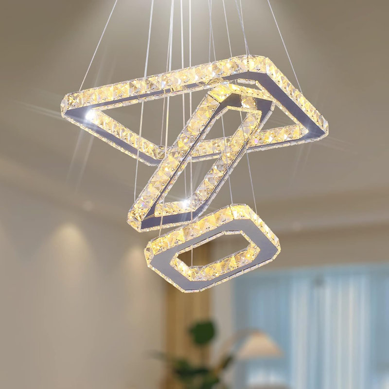Lustre moderne en cristal, Rose Gold