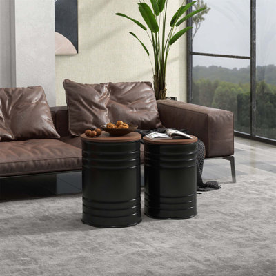Ensemble de 2 repose-pieds gigognes avec couvercles, espace caché pour un décor moderne et fonctionnel