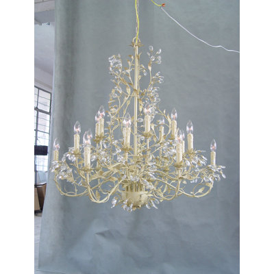 Traditional 18 Light Antique Crystal Chandelier
