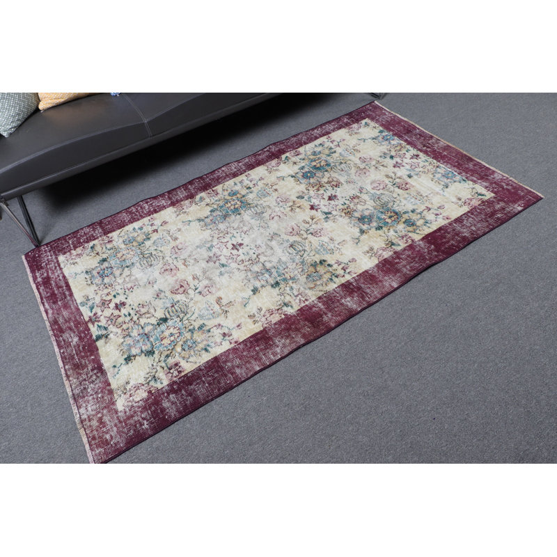 Tapis décoratif antique en laine beige pour la chambre à coucher, idéal comme cadeau