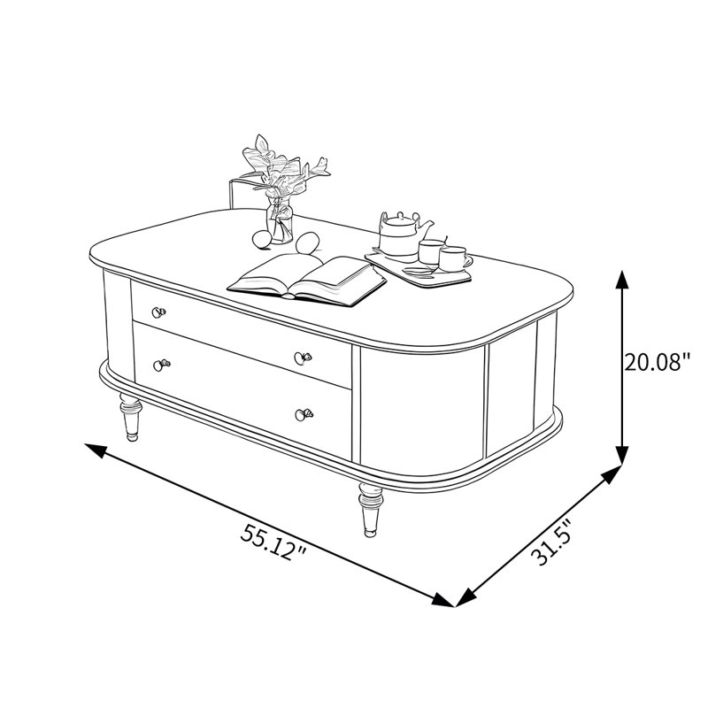 Table basse de style américain, Noir