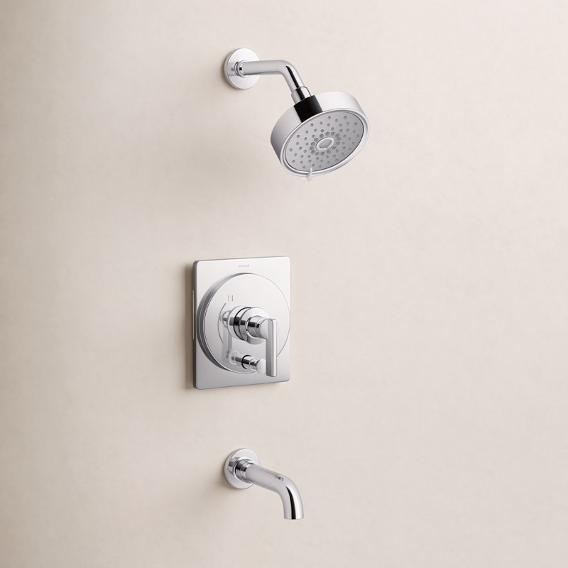 Castia by Studio McGee Rite-Temp Bath and Shower Trim Kit 2.5 GPM, Polished Chrome