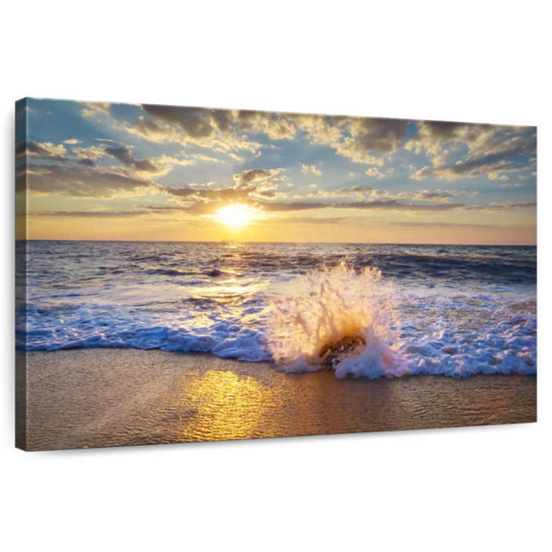 Sunset Over Beach Canvas Print, 32" H x 48" W x 1.25" D