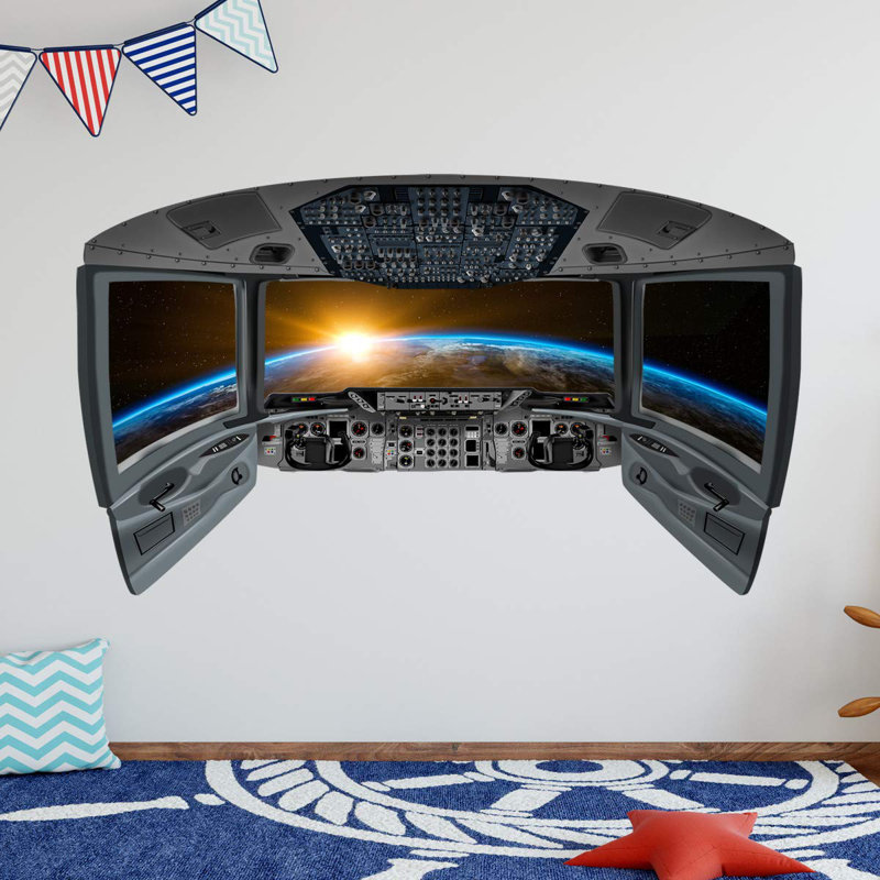 Murale espace extérieur pour fenêtre espace du cockpit Mitul, H 36 po x l 60 po
