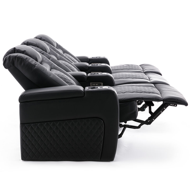 Broadway 3 Seater Electric Recliner Cinema Sofa, Black
