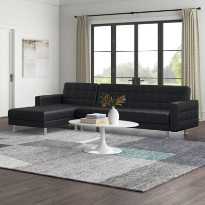 Duplantis 3 Seater Faux Leather Sofa Bed