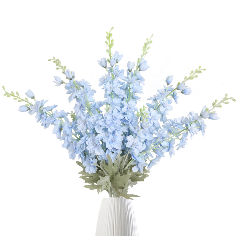 6 Pcs Delphinium Artificial Flowers For Tall Vase Larkspur Fake Flowers 33.5In Long Stem Faux Silk Flowers For Home Wedding Baby Shower Floral Arrangement Centerpiece Table Decorations
