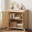 Rattan Storage Cabinet, Wooden Sideboard Buffet Cabinet With Doors And Shelves-1793013146