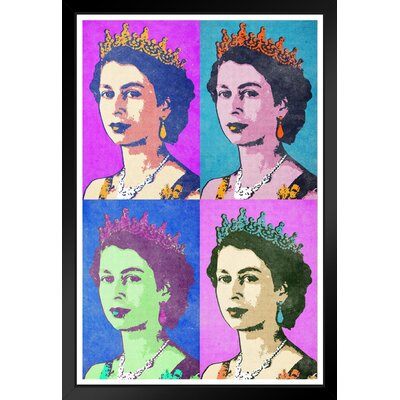 Queen Elizabeth II Bright Pop Black Wood Framed Art Poster 14X20 -  Rosdorf Park, A5301ED2EF644F389545FE26D2744910