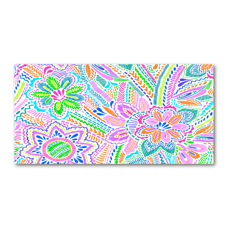 Floral Pattern - Print, Canvas, 50cm H x 100cm W x 2cm D
