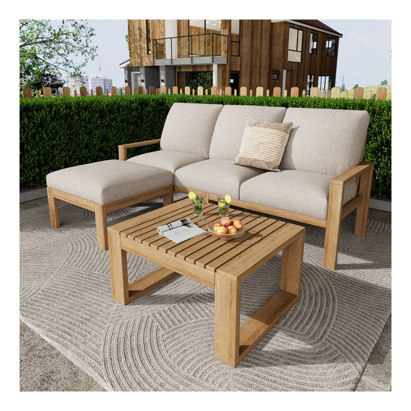 Ensemble de canapé modulaire d'extérieur 3 pièces