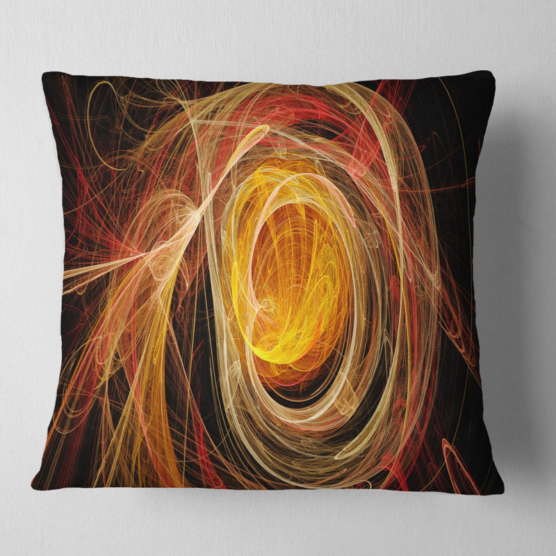 Coussin , 16 po x 1 po, Coussin décoratif, Orange / Noir