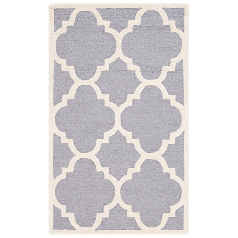 Cannen Hand Tufted Wool Geometric Rug, Rectangle 3' x 5'