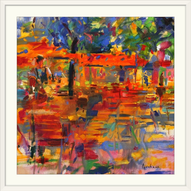 «Anjuman Falling Leaves, Paris» par Peter Graham, reproduction d'art, H 24 po x l 24 po x P 1 po, Cadre blanc