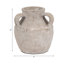 Vase décoratif en terre cuite avec motif texturé rustique et poignées doubles, décor contemporain élégant pour les espaces modernes