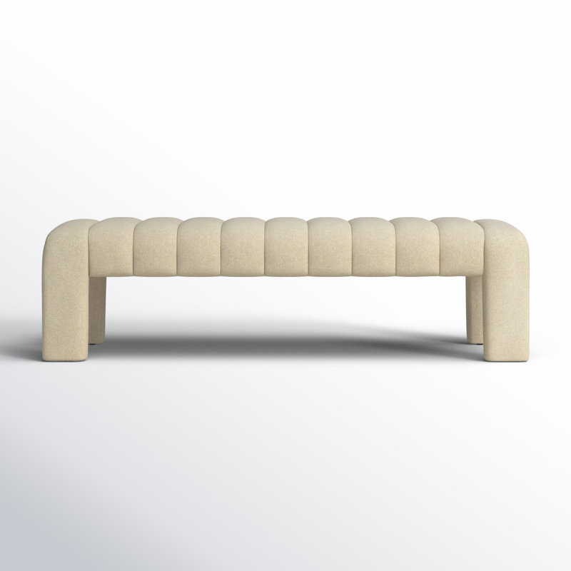 Bellisima Upholstered Bench, Tan Boucle 