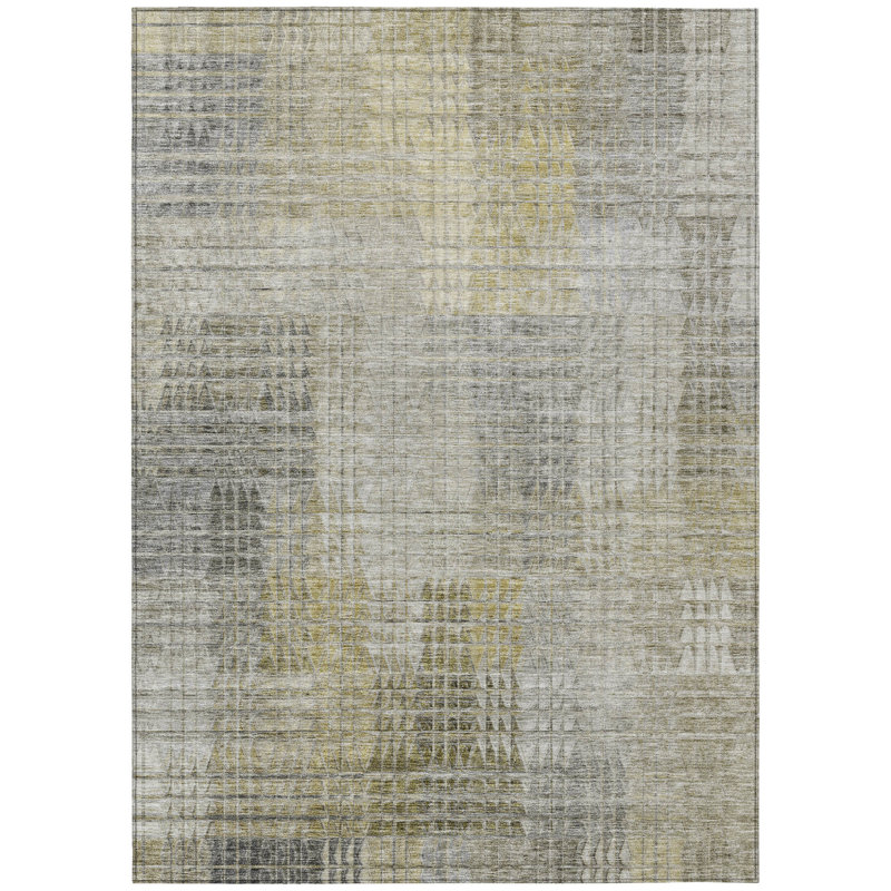 Tapis intérieur lavable abstrait beige 5 pi x 8 pi