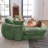 72.6" Green Chenille Oversized Chaise Sofa Bed, No Assembly, Deep Seat & Side Pocket-670635660