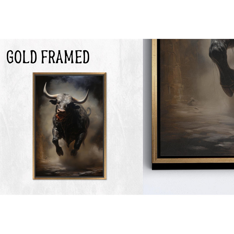 Impression sur toile d'animaux sauvages: décor de grotte majestueux, 1P or encadré, H: 17,8 po x l: 13,8 po