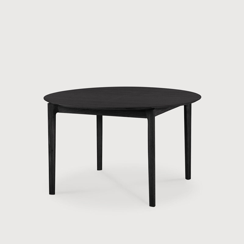 Bok Round Solid Oak Dining Table, Black