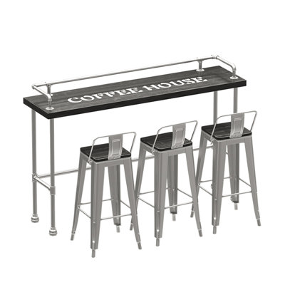 Karez Solid Wood Top Trestle Dining Set