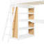 Lit mezzanine simple avec échelle, tablettes et bureau, blanc