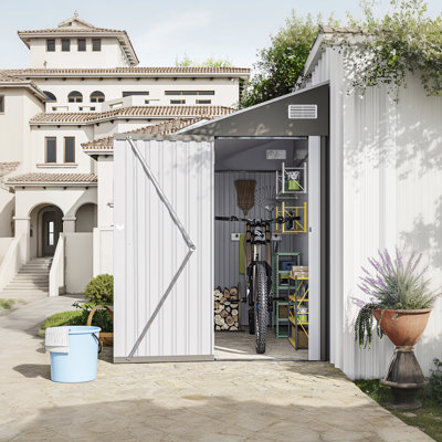 4*8Ft Outdoor Storage Shed, Single-Hinged Door, Solid Design, Suitable For Gardens/Garages/Terraces
