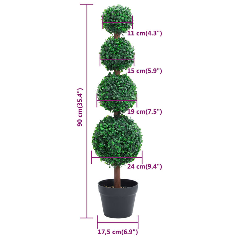 90cm Faux Boxwood Plant in Pot