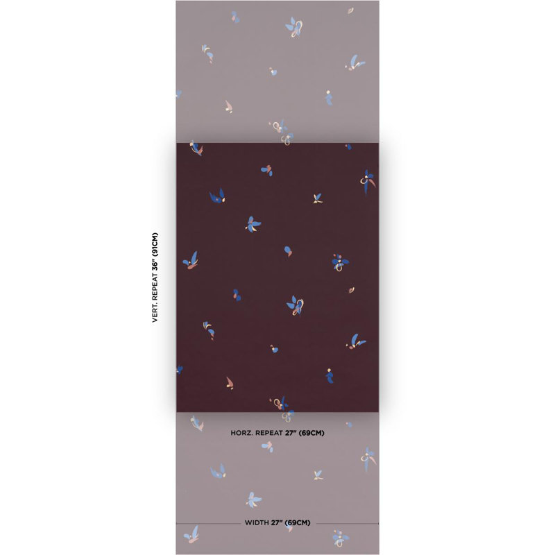 Papier peint Schumacher X Backdrop La Belle, Mauve