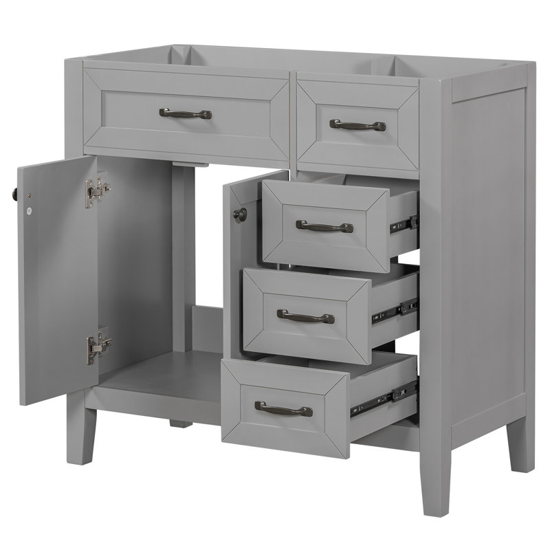 Meuble-lavabo 36 po sans lavabo, Grey, Black