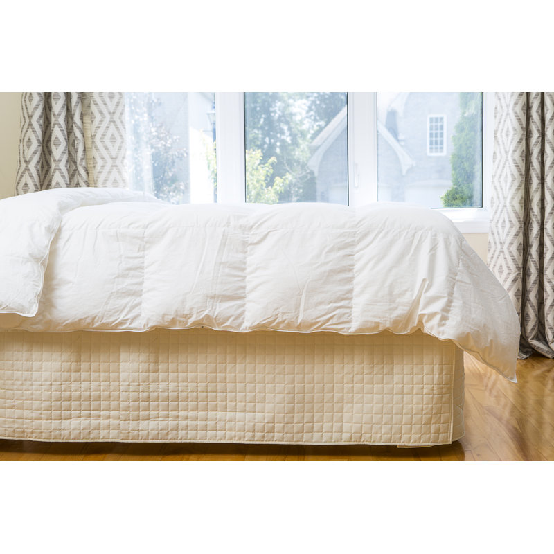 Jupe de lit en microfibre matelassée Grid, Double, Ciment