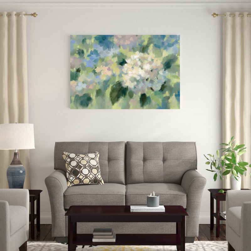 «Hydrangea Mosaic» par Silvia Vassileva, reproduction d'art sur toile tendue, H 32 po x l 48 po, Toile tendue, No Frame