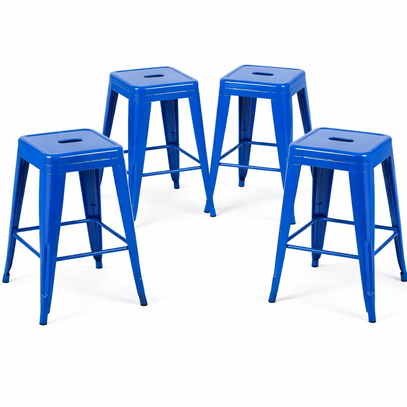 24 tabourets de bar en métal sans dossier de 24 po de hauteur, sans dossier, peu encombrants, assemblage rapide, pour la cuisine, imperméables, faciles à assembler,