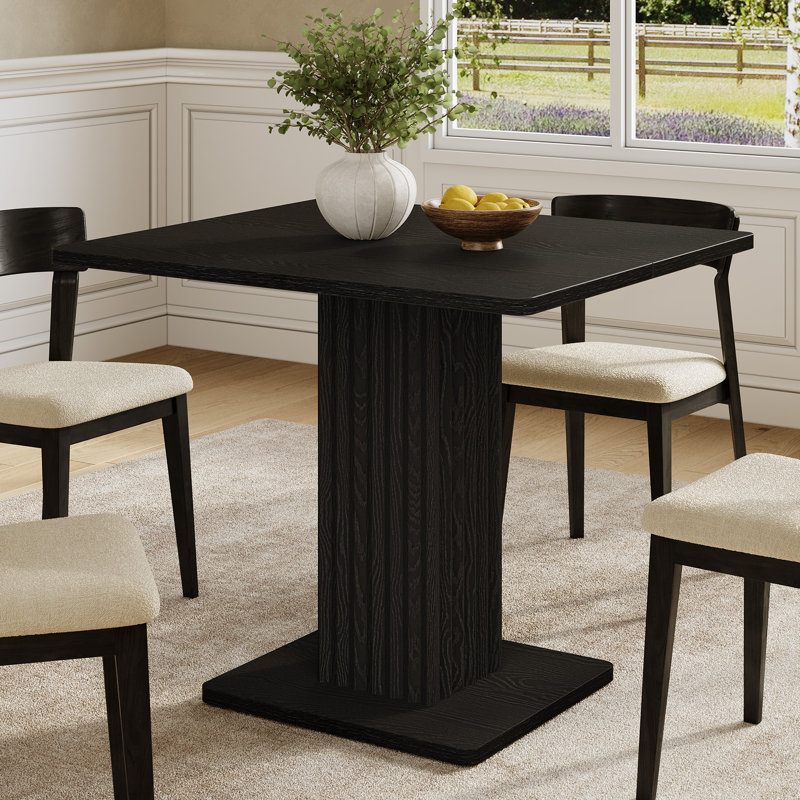 Table de salle à manger à piédestal de l 35,5 po, Black
