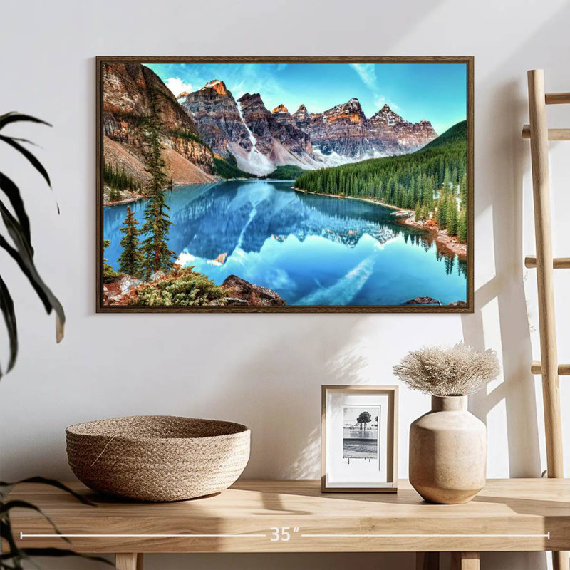 Parc national, 25 po x 17 po, Cadre flottant noyer
