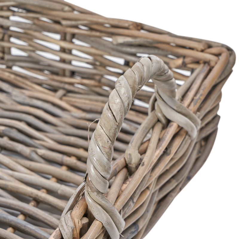 Hand Woven Wicker Laundry Hamper with Handles