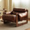 Fauteuil d'appoint Mid-Century moderne, fauteuil en bois massif en forme de U pour le salon, fauteuil de lecture rembourré avec assise rembourrée confortable