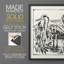 Linocut Style Seabird I, reproduction encadrée - bois massif-732827516-732827519