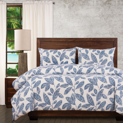 Blue Lagoon Cotton Floral Duvet Cover & Insert Set
