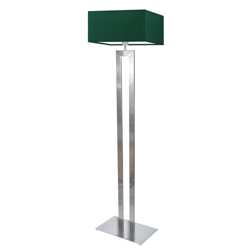 Arsh 161cm Traditional Floor Lamp, Bottle Green, Silver